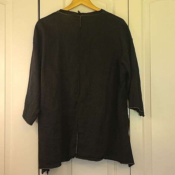 Xiao Open Front Cardigan Duster Linen Lagen Look Look Size XL - Picture 7 of 11